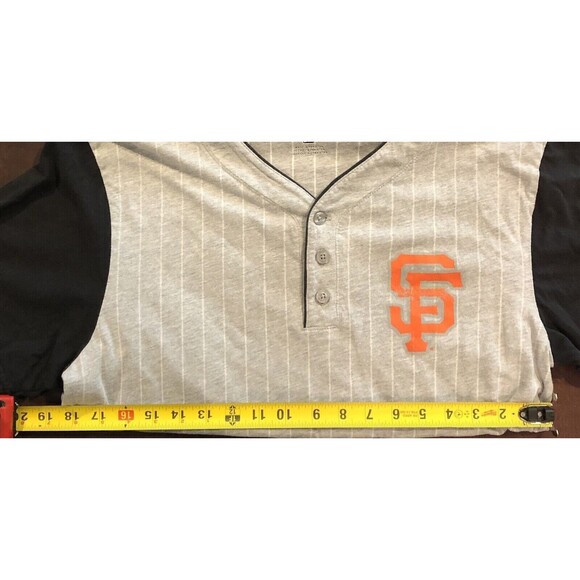 San Francisco Giants T-Shirt L Buster Posey Majestic From the Stretch Pinstripe - Picture 8 of 8